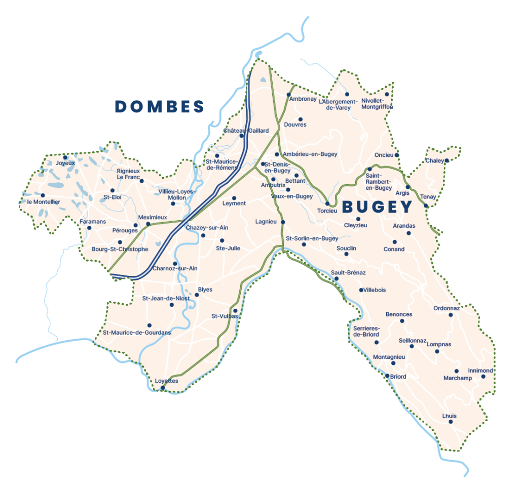 Carte territoire Plaine de l'Ain